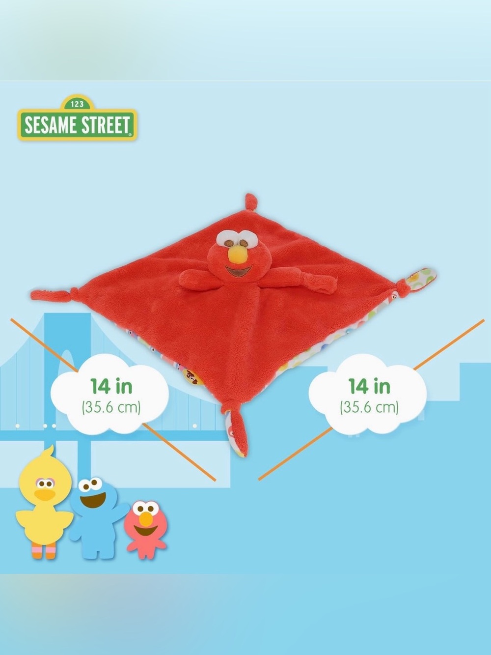 NEW Sesame Street Elmo Lovey Baby’s First Blanky with Pacifier Holder - Picture 5 of 5
